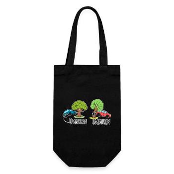 Driving around or driving around the tree by car? - Gift Bag for Bottles - black - Front