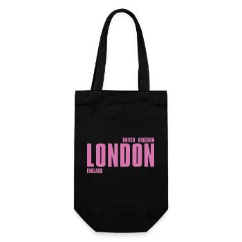 Pink London Wordmark - Gift Bag for Bottles - black - Front