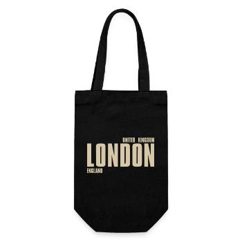 London Retro Typography - Gift Bag for Bottles - black - Front