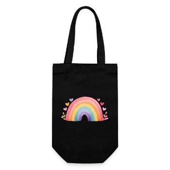 Minimaler Regenbogen Aquarell – Kinder Design - Geschenkbeutel für Flaschen - Schwarz - Vorne