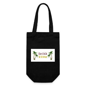 Caribbean Cabin Palm Trees Island Idyll - Gift Bag for Bottles - black - Front