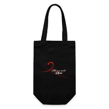 Love_Heart_Brush_Script_Illustration - Geschenkbeutel für Flaschen - Schwarz - Vorne