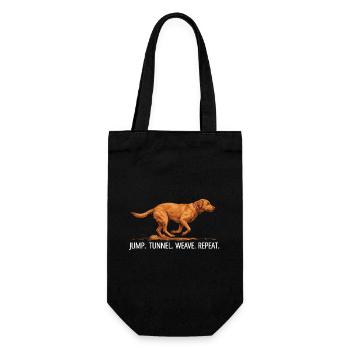 Agility Labrador Jump Tunnel Repeat - Geschenkbeutel für Flaschen - Schwarz - Vorne