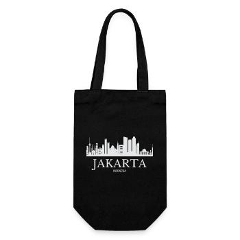 Jakarta Skyline, Jakarta Indonesia - Gift Bag for Bottles - black - Front