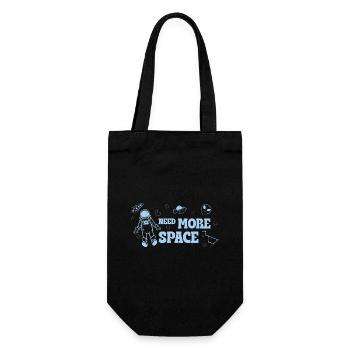 Need More Space – Funny Space Saying - Gift Bag for Bottles - black - Front