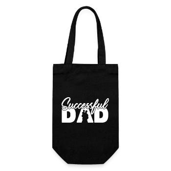 Successful Dad Silhouette Bold Typography Art - Gift Bag for Bottles - black - Front