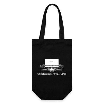 Unfinished Novel Club Bookish Writer Aesthetic - Gift Bag for Bottles - black - Front