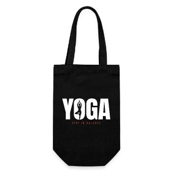 Yoga Balance – Stay in Balance Motivation - Geschenkbeutel für Flaschen - Schwarz - Vorne