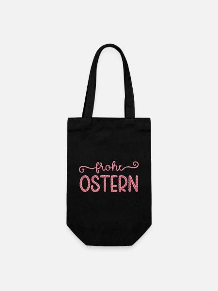 Frohe Ostern - Geschenkbeutel für Flaschen - Schwarz