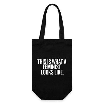 So sieht eine Feministin aus - Geschenkbeutel für Flaschen - Schwarz - Vorne