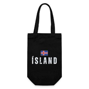 Icelandic flag, Icelandic patriot - Gift Bag for Bottles - black - Front