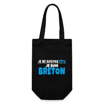 T-shirt Humour Breton Je ne suis pas têtu - Sac à bouteille - noir - Devant