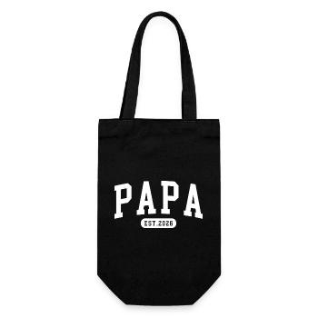 Papa 2026 Est 2026 Statement Design - Gift Bag for Bottles - black - Front