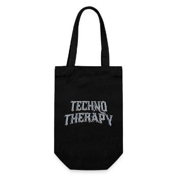 Techno Therapy Tenue Festival Techno Rave Outfit - Geschenkbeutel für Flaschen - Schwarz - Vorne