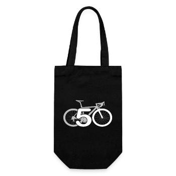 50th Birthday Bicycle - Gift Bag for Bottles - black - Front