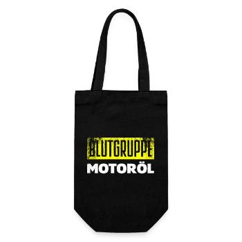 Blutgruppe Motoröl Kfz Mechaniker Auto Schrauber - Geschenkbeutel für Flaschen - Schwarz - Vorne