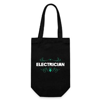 Electrician Ornament Design Teal - Gift Bag for Bottles - black - Front