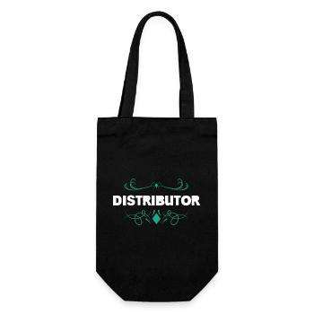 Distributor logo with floral ornaments - Gift Bag for Bottles - black - Front