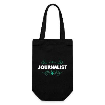 Motif d’ornement journaliste - Sac à bouteille - noir - Devant