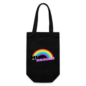 Autocollants Hug Dealer : design arc-en-ciel coloré - Sac à bouteille - noir - Devant