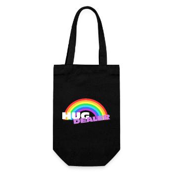 Autocollants Hug Dealer : design arc-en-ciel coloré - Sac à bouteille - noir - Devant