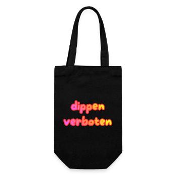 dippen verboten - Geschenkbeutel für Flaschen - Schwarz - Vorne