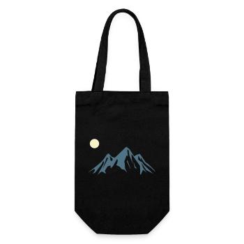 Mountain Silhouette Sunrise - Gift Bag for Bottles - black - Front