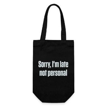 Entschuldigung, dass ich zu spät bin. Nicht persönlich, ADHS, neurodivergent. - Geschenkbeutel für Flaschen - Schwarz - Vorne