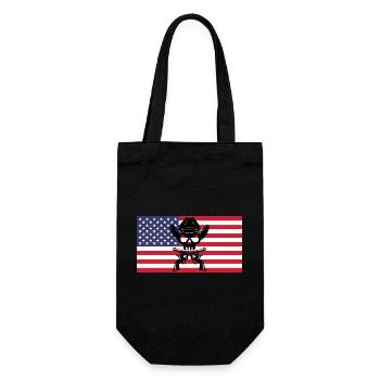 Crâne de cowboy et drapeau américain - Sac à bouteille - noir - Devant