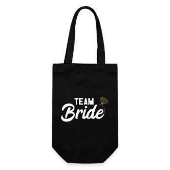 Team Bride Braut I JGA Junggesellinnenabschied - Geschenkbeutel für Flaschen - Schwarz - Vorne