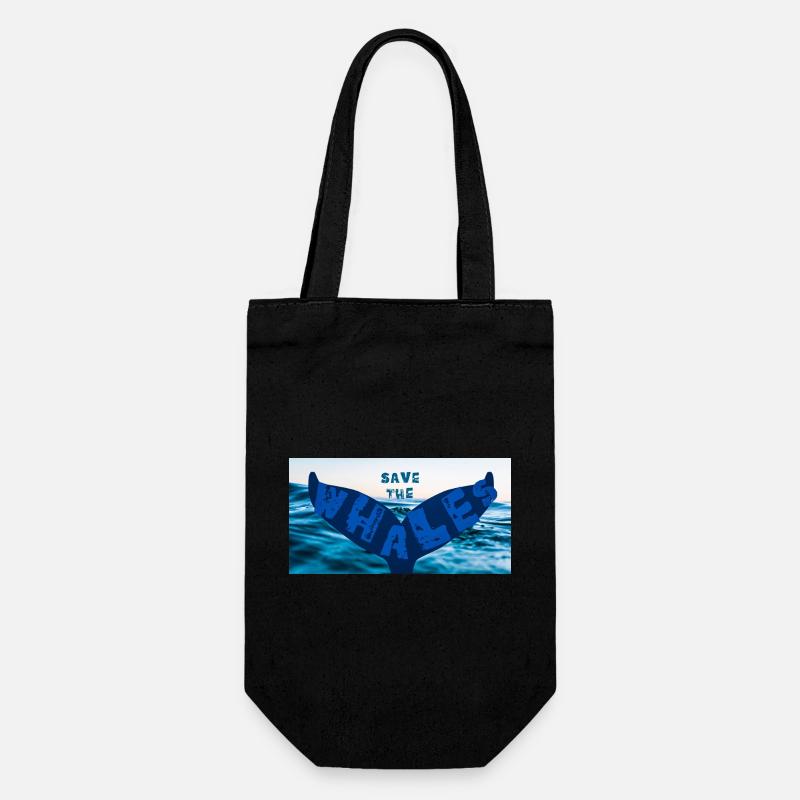 Save the whales - Gift Bag for Bottles - black
