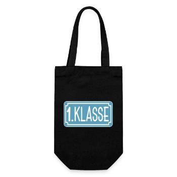 Schulanfang 1. Klasse - ERSTKLASSIG - Geschenkbeutel für Flaschen - Schwarz - Vorne