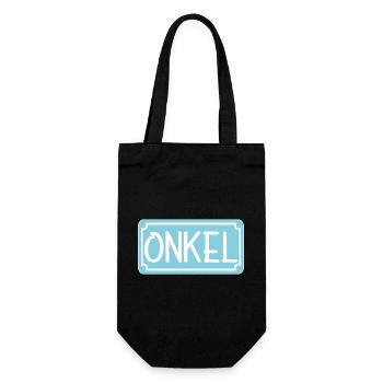 Geschenke für ONKEL - ONKEL WERDEN - Geschenkbeutel für Flaschen - Schwarz - Vorne