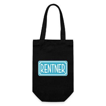 Abschiedsgeschenke für Rentner - RENTE - Geschenkbeutel für Flaschen - Schwarz - Vorne
