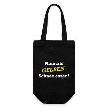 Niemals Gelben Schnee essen - Geschenkbeutel für Flaschen - Schwarz - Vorne