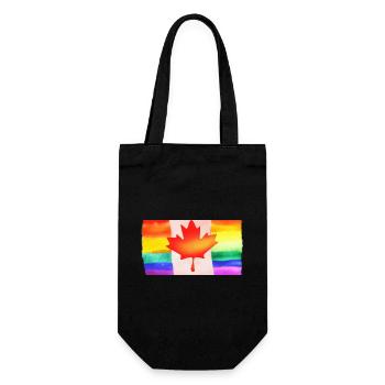 Kanada Flagge LGBTQ - Geschenkbeutel für Flaschen - Schwarz - Vorne