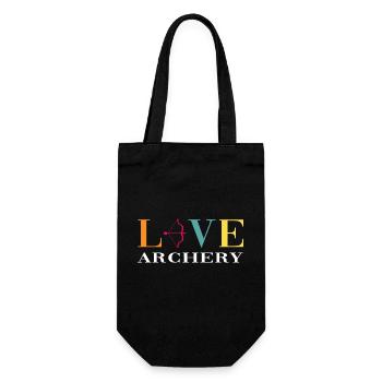 Archery archer bow and arrow target - Gift Bag for Bottles - black - Front