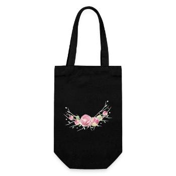 Rosen-Zweig. Zum Personalisieren. - Geschenkbeutel für Flaschen - Schwarz - Vorne