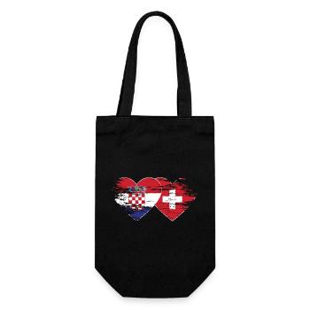 Croatie Suisse drapeau coeur utilisé - Sac à bouteille - noir - Devant