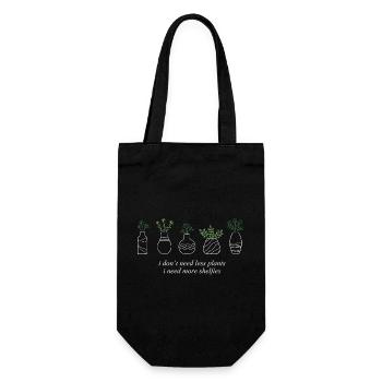 Pflanzen Regale Grafik T-Shirts - Geschenkbeutel für Flaschen - Schwarz - Vorne
