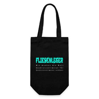 Fliesenleger Design - Geschenkbeutel für Flaschen - Schwarz - Vorne