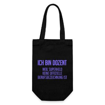 Dozent - Mein offizieller Superhelden-Beruf! - Geschenkbeutel für Flaschen - Schwarz - Vorne