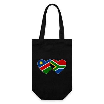 Namibia South Africa Flag Heart - Gift Bag for Bottles - black - Front