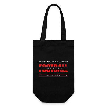 Fußball, mein Sport, meine Leidenschaft, rot - Geschenkbeutel für Flaschen - Schwarz - Vorne