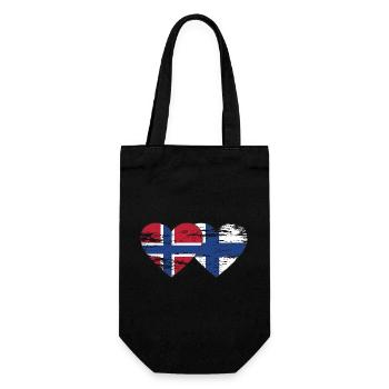 Norvège Finlande drapeau coeur utilisé - Sac à bouteille - noir - Devant