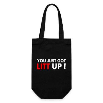 You just got litt up - Geschenkbeutel für Flaschen - Schwarz - Vorne