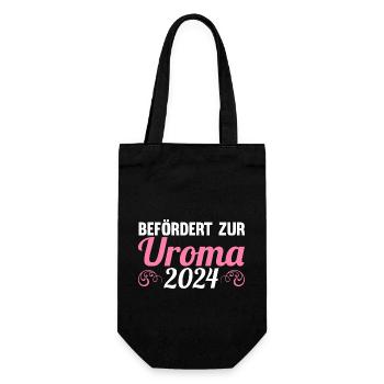 Urgroßmutter 2024 Uroma - Geschenkbeutel für Flaschen - Schwarz - Vorne