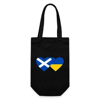 Scotland Ukraine Flag Heart - Gift Bag for Bottles - black - Front