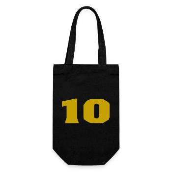 10. 10 YEARS. 10th ANNIVERSARY. 10 YEAR ANNIVERSARY. - Gift Bag for Bottles - black - Front
