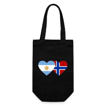 Argentina Norway Flag Heart - Gift Bag for Bottles - black - Front